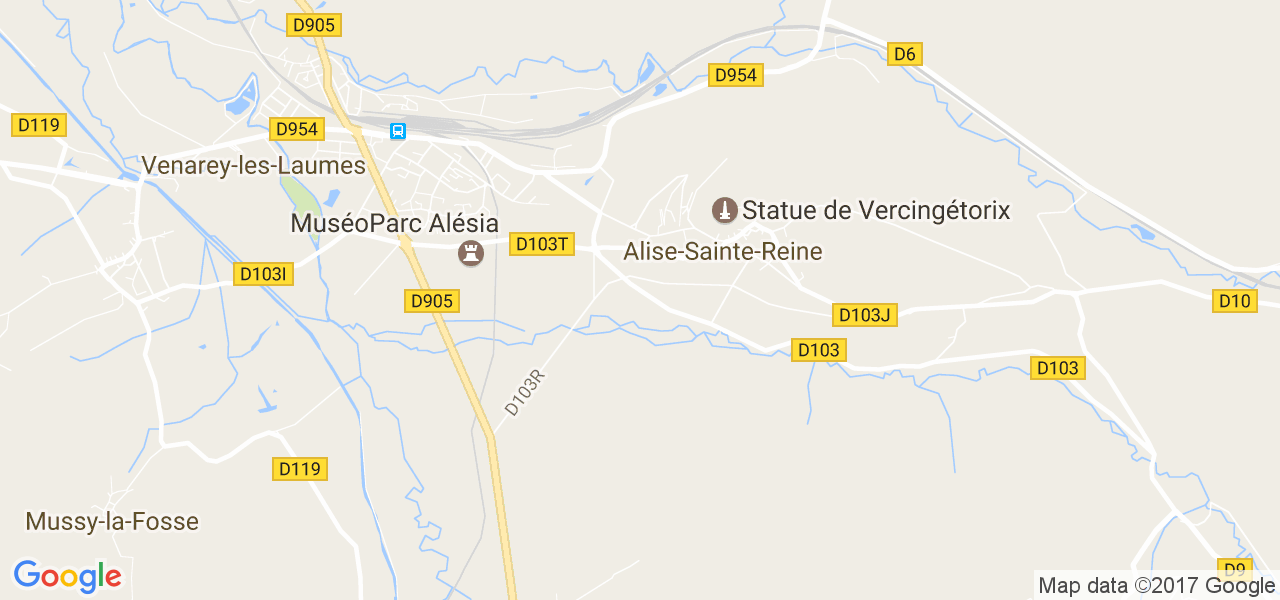 map de la ville de Alise-Sainte-Reine