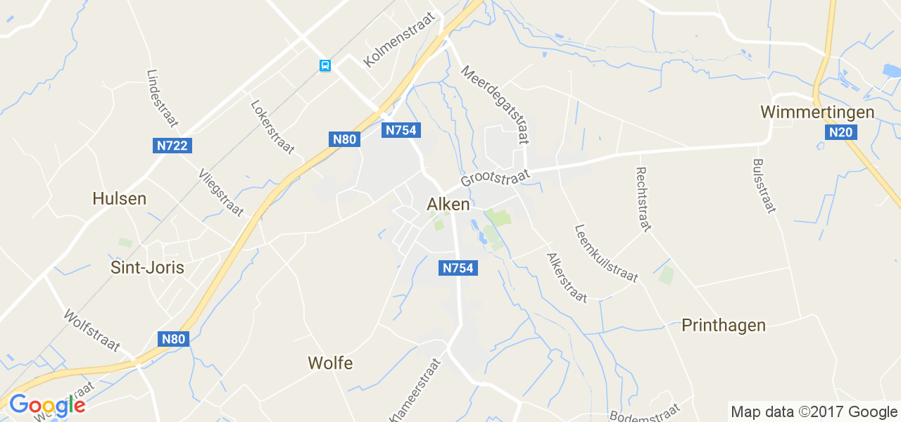 map de la ville de Alken