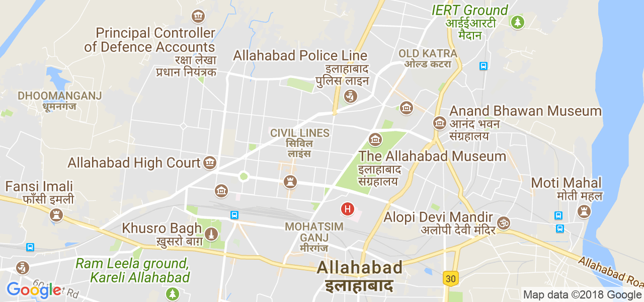 map of the city of Allahabad