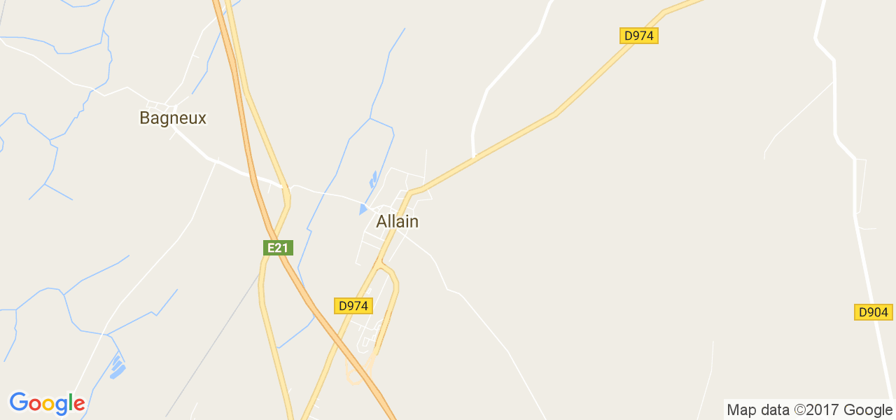 map de la ville de Allain