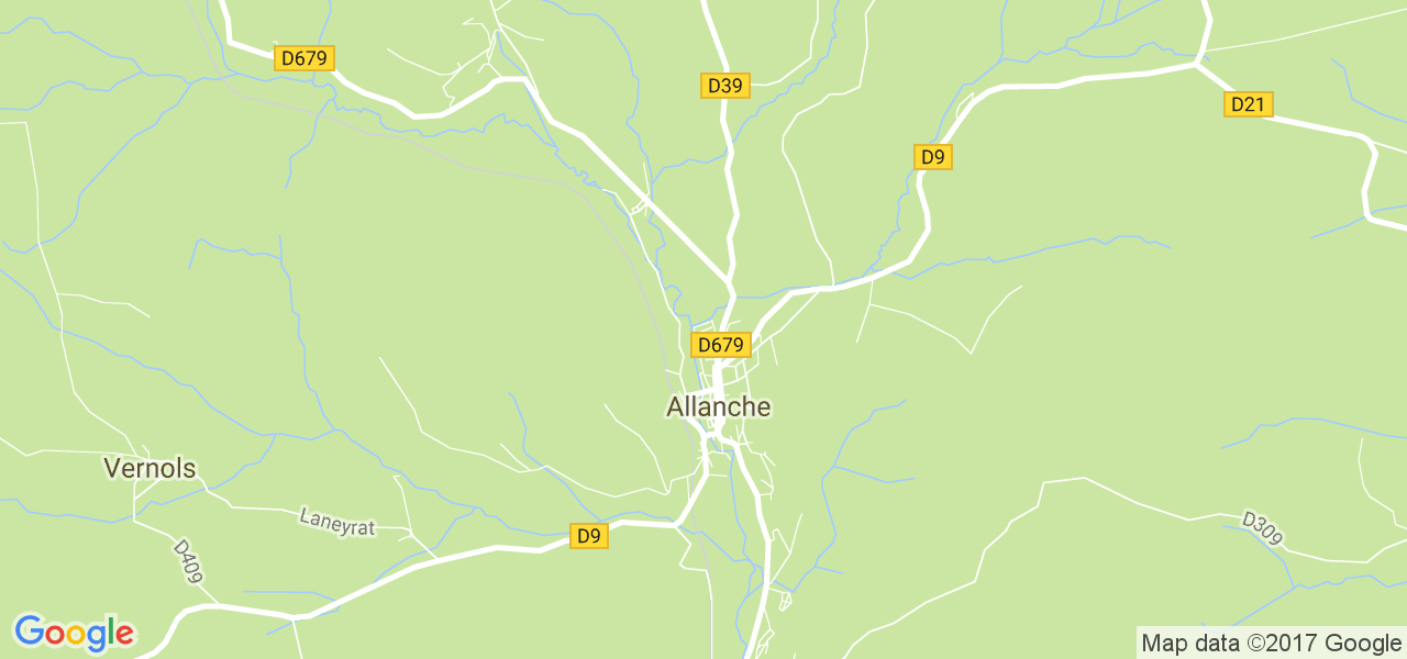 map de la ville de Allanche