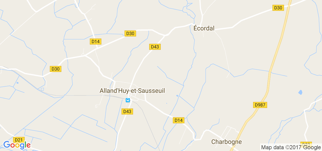 map de la ville de Alland'Huy-et-Sausseuil