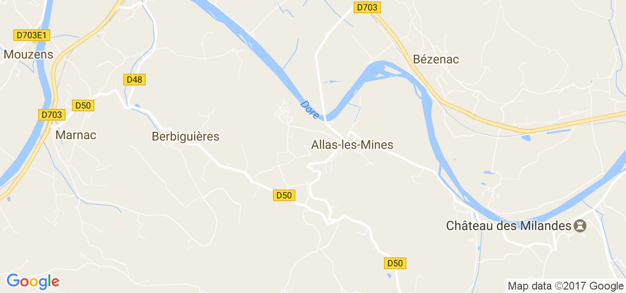 map de la ville de Allas-les-Mines