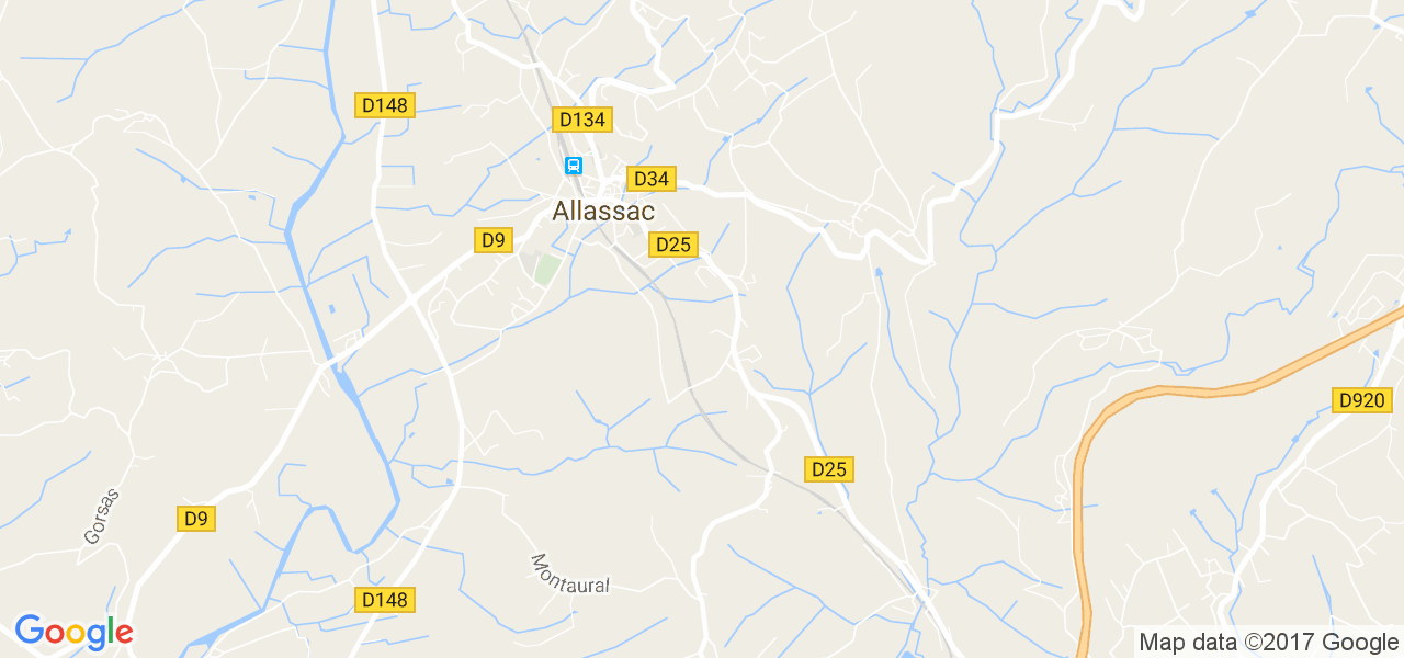 map de la ville de Allassac