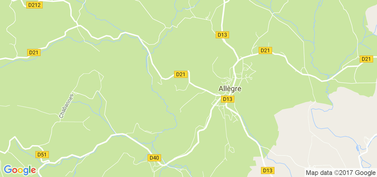 map de la ville de Allègre