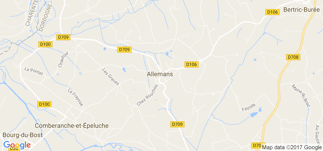 map de la ville de Allemans