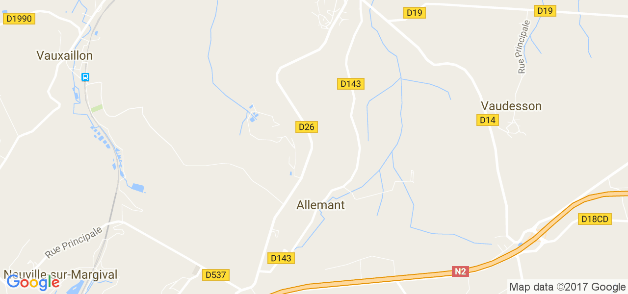 map de la ville de Allemant