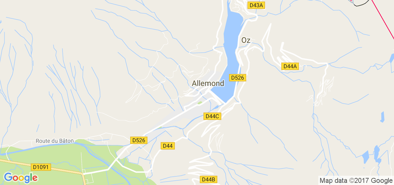 map de la ville de Allemond