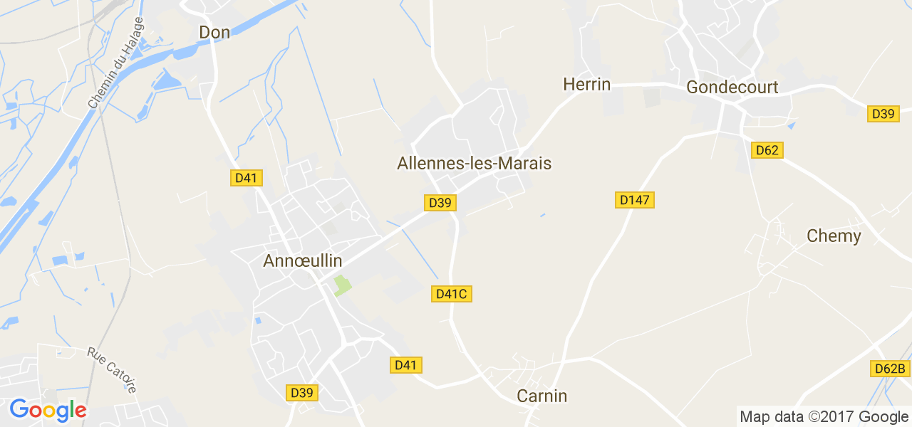 map de la ville de Allennes-les-Marais