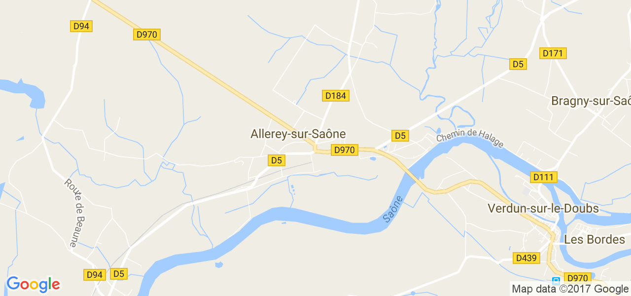 map de la ville de Allerey-sur-Saône