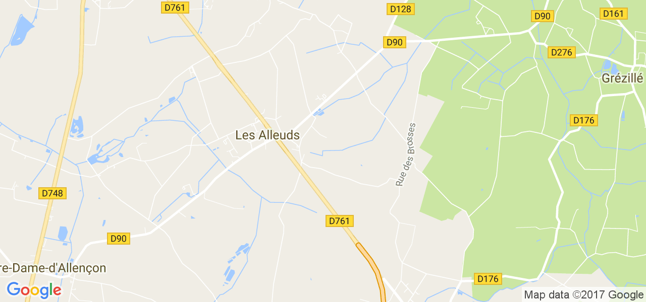 map de la ville de Alleuds