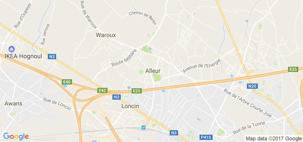 map de la ville de Alleur