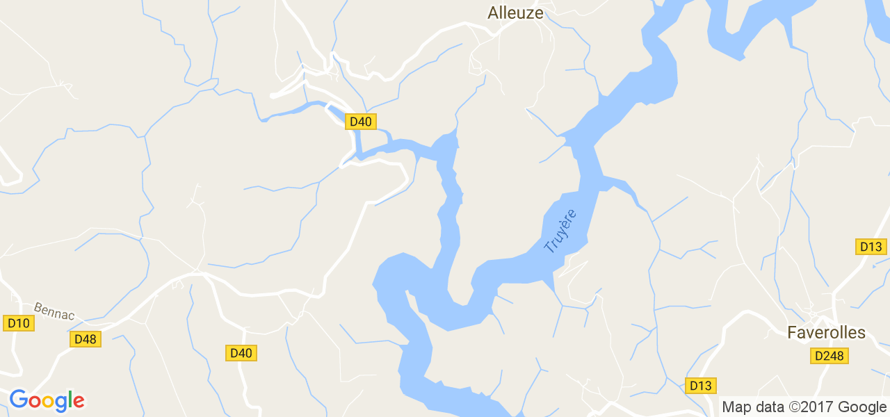 map de la ville de Alleuze