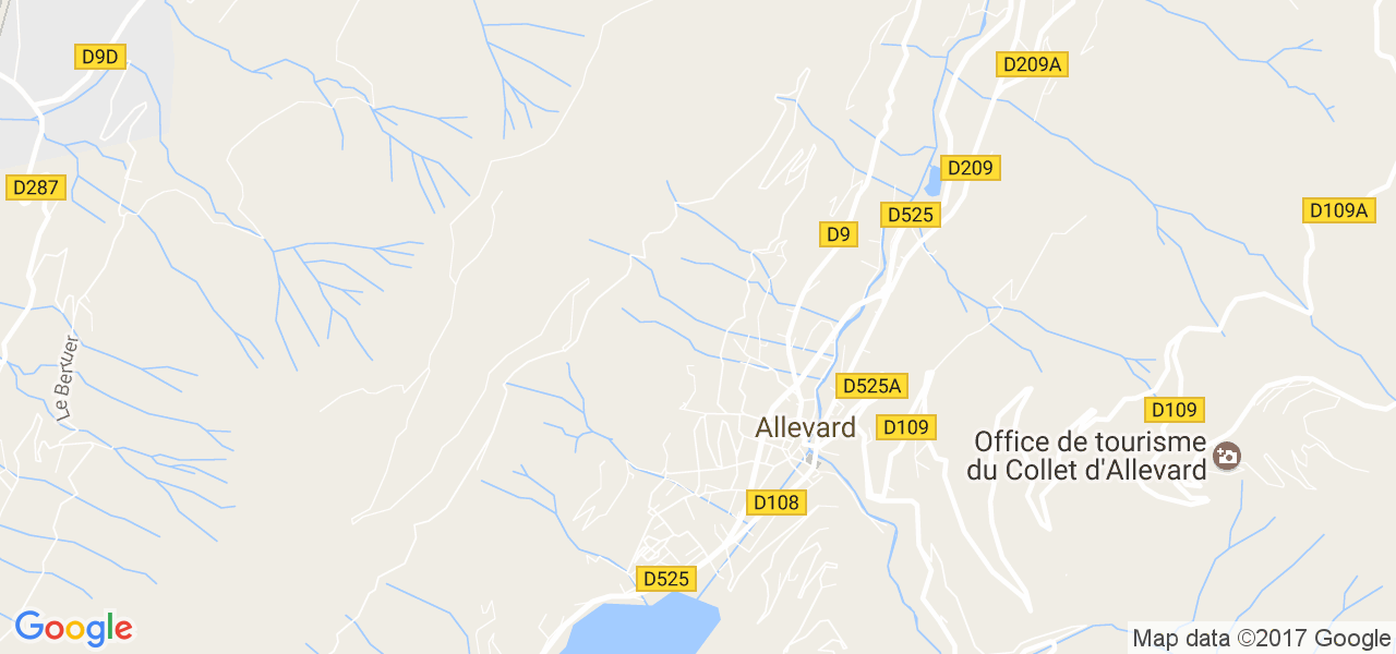 map de la ville de Allevard