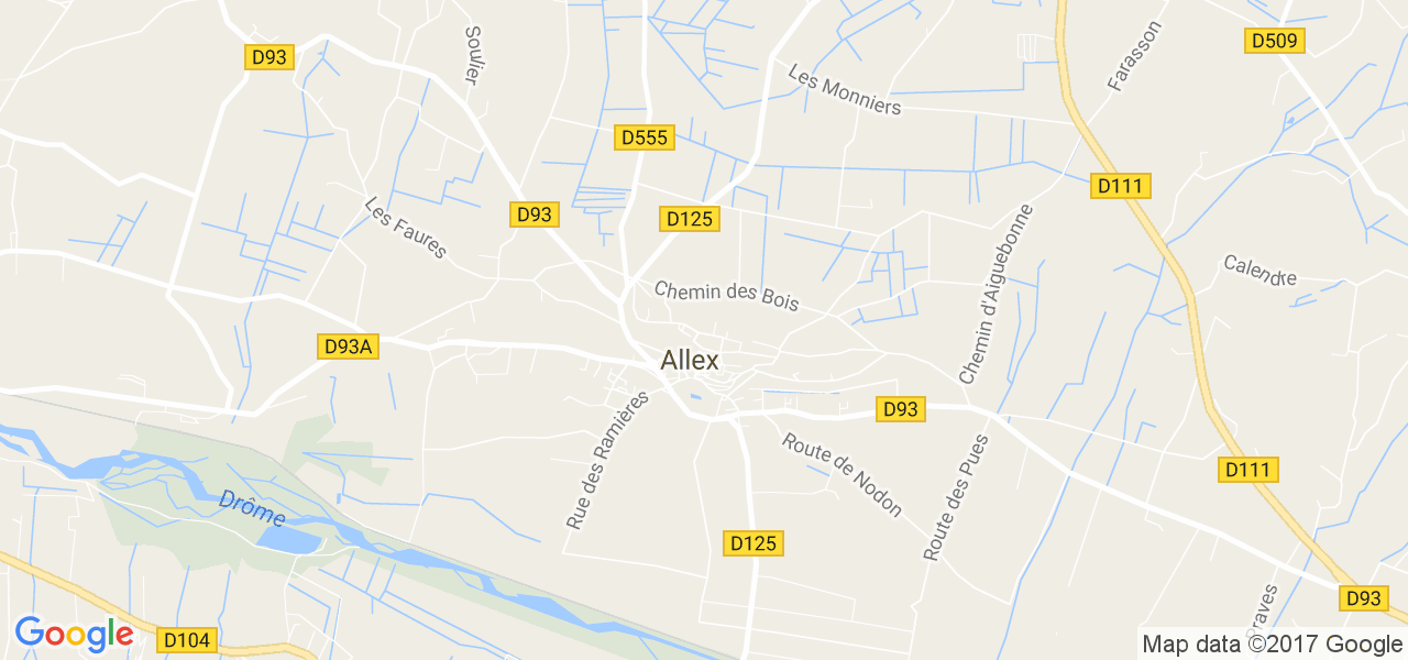 map de la ville de Allex