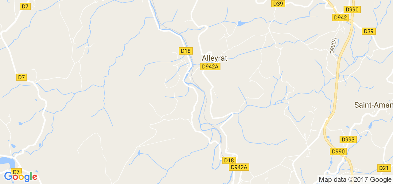 map de la ville de Alleyrat