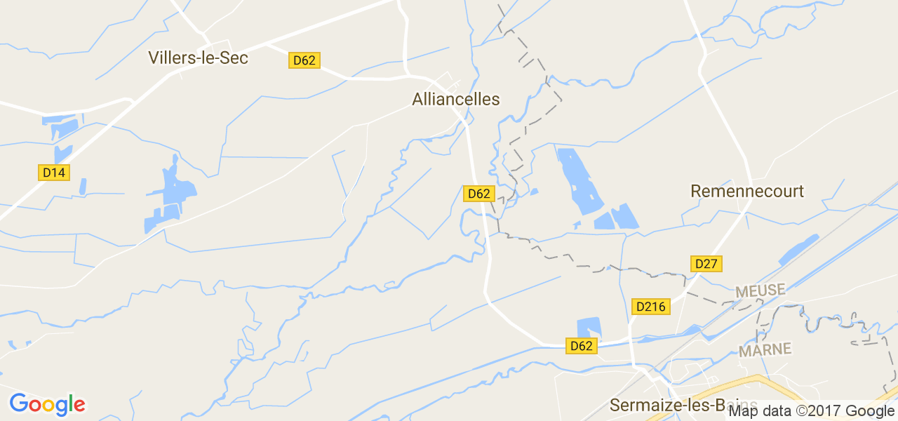 map de la ville de Alliancelles