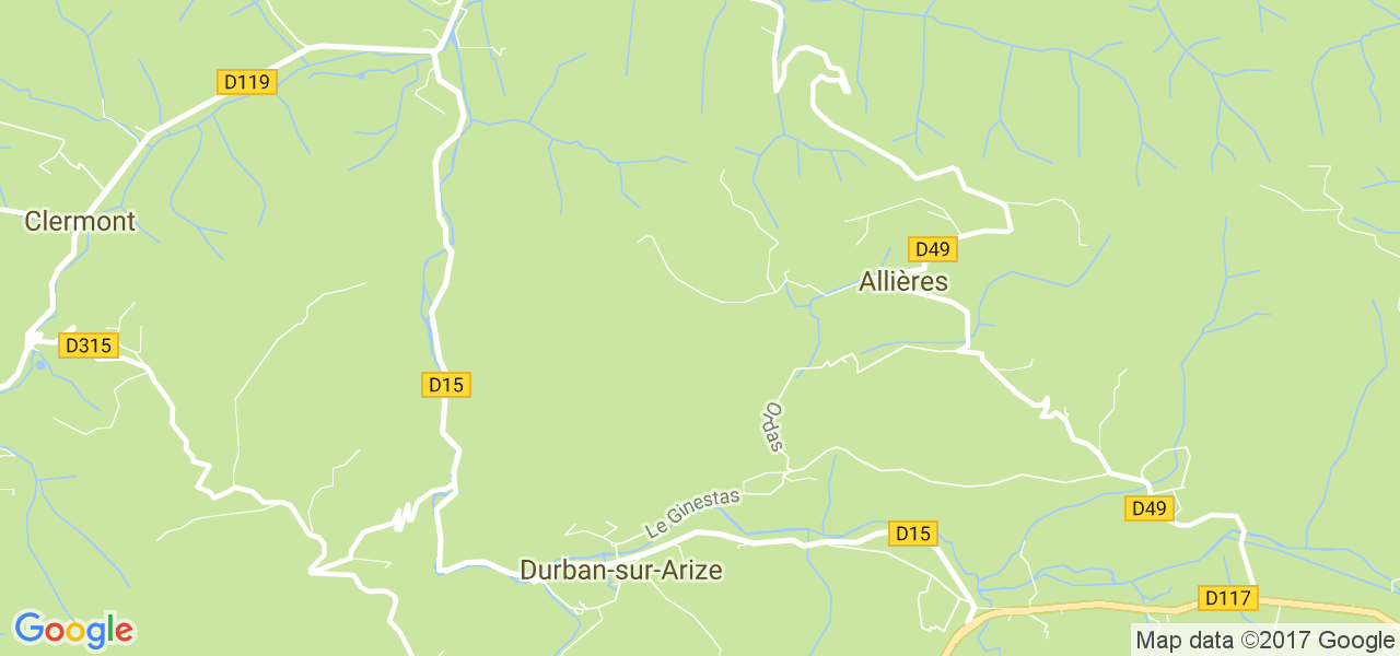 map de la ville de Allières