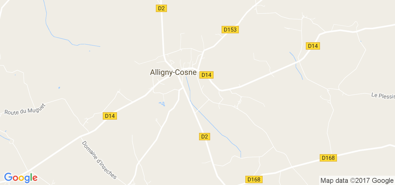 map de la ville de Alligny-Cosne