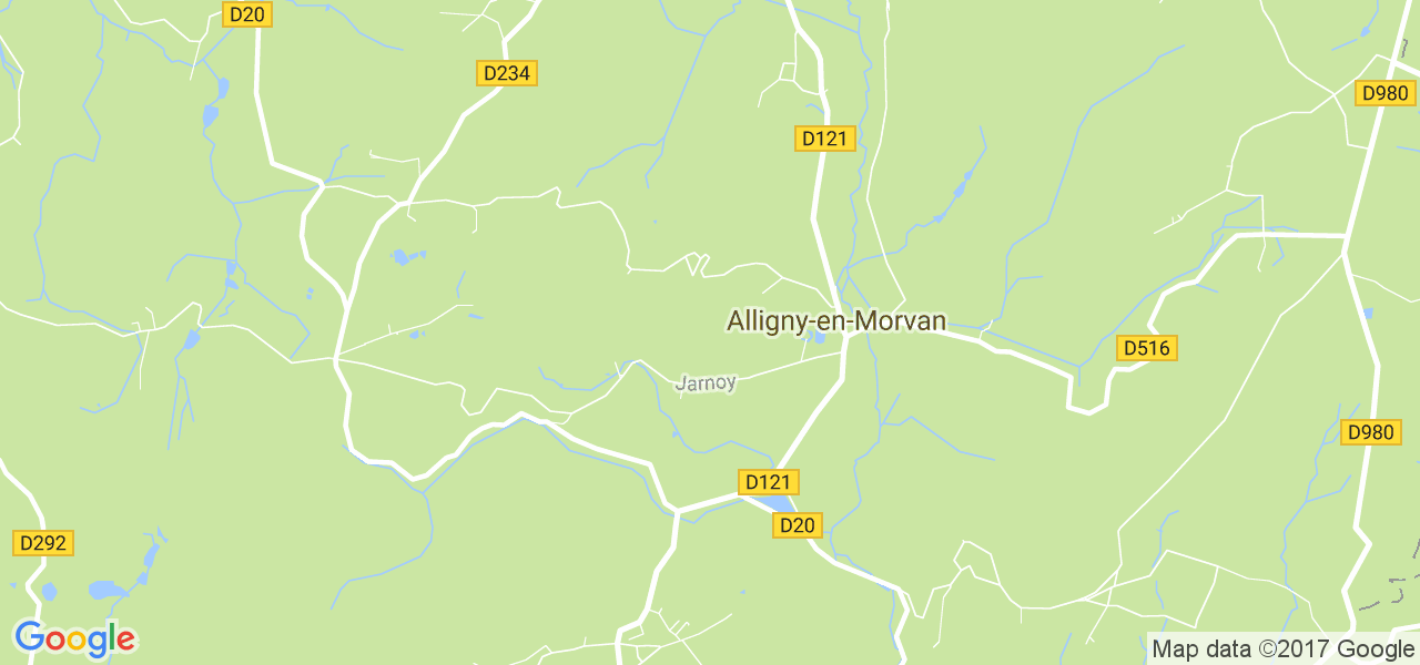 map de la ville de Alligny-en-Morvan