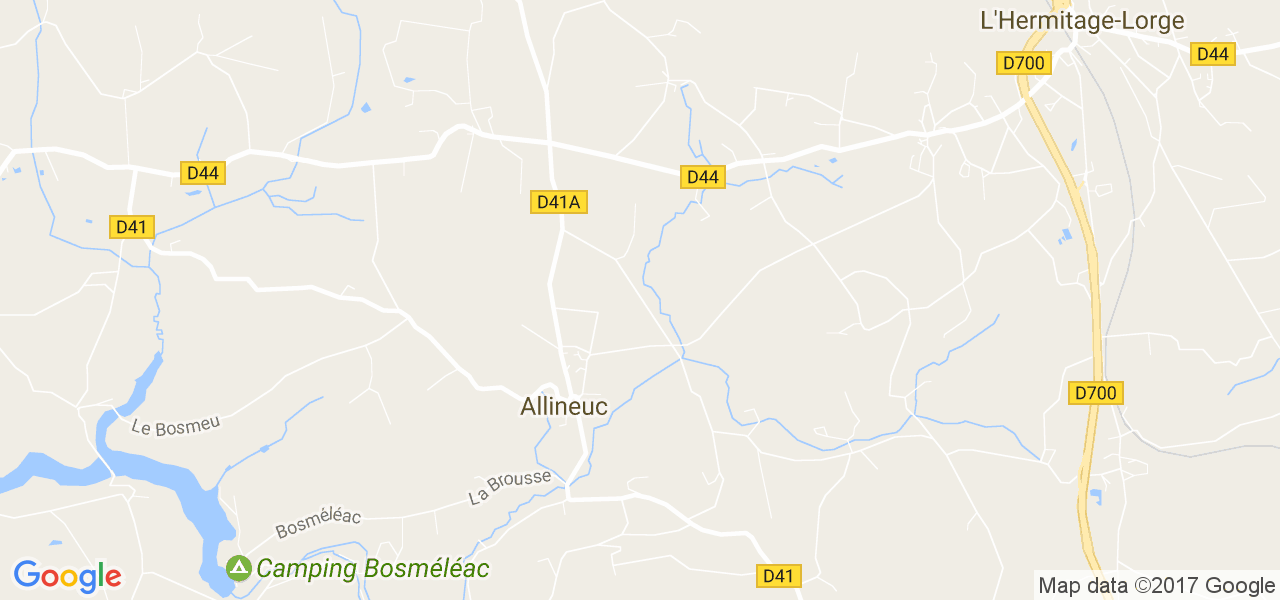 map de la ville de Allineuc