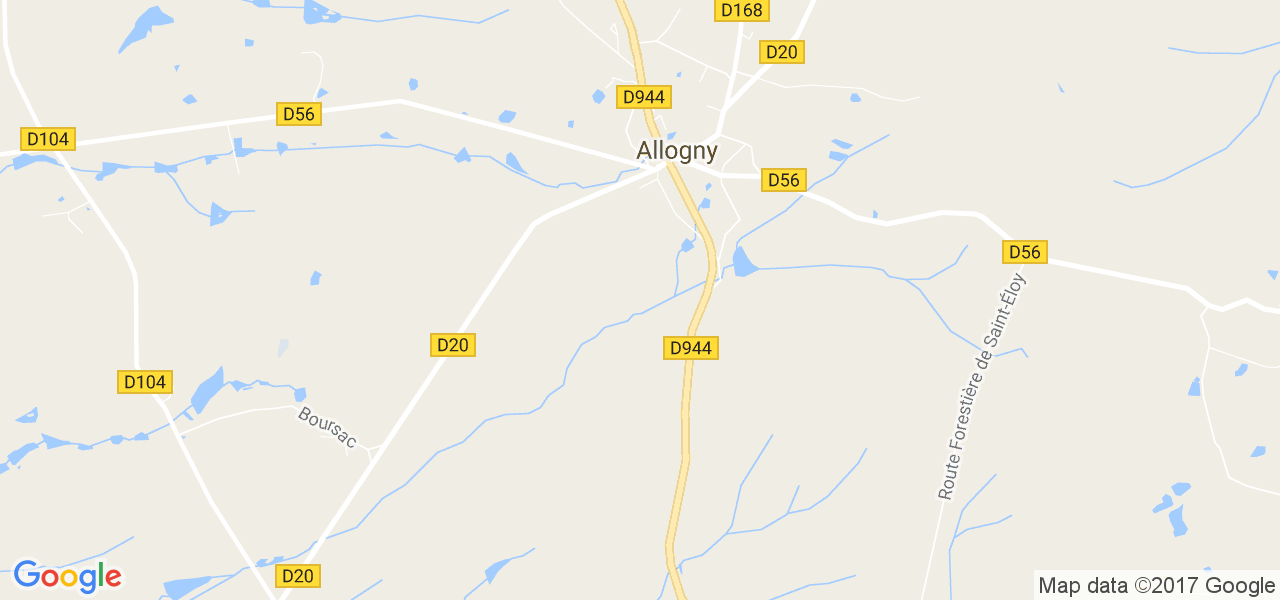 map de la ville de Allogny