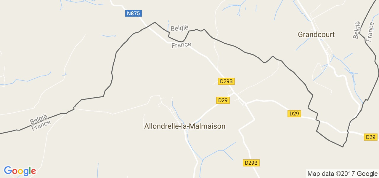 map de la ville de Allondrelle-la-Malmaison