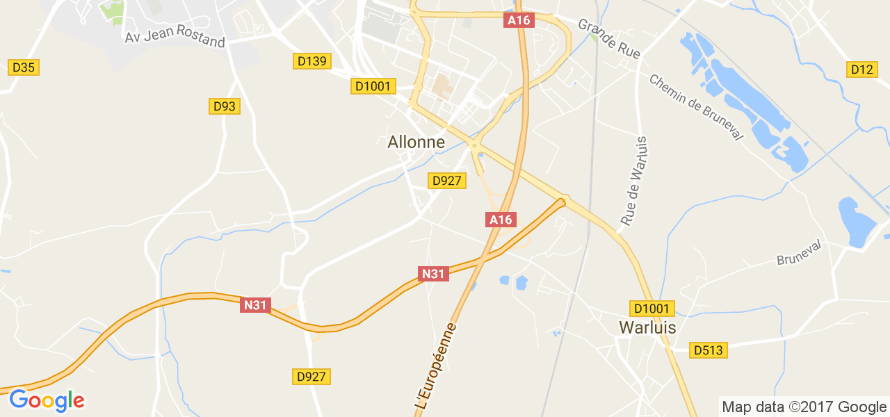 map de la ville de Allonne