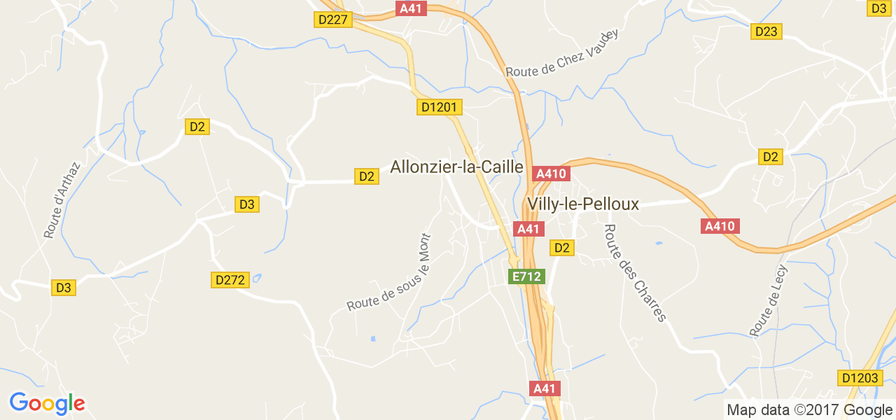 map de la ville de Allonzier-la-Caille