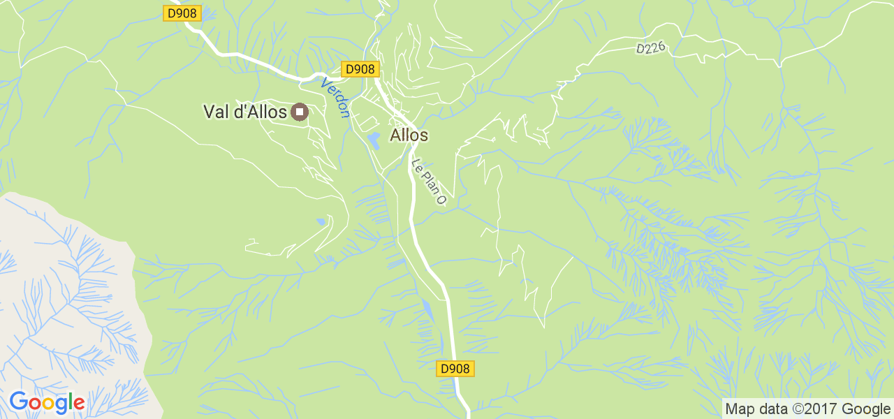 map de la ville de Allos