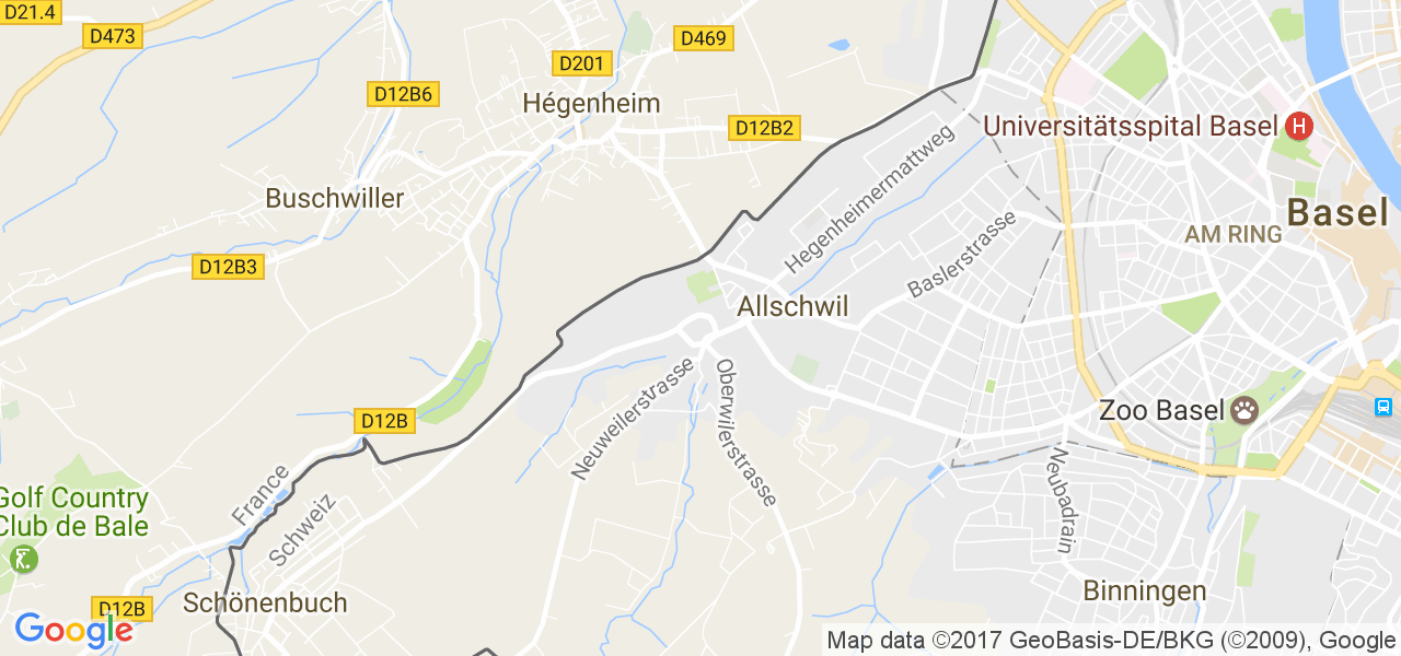 map de la ville de Allschwil