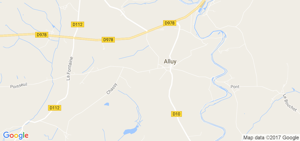 map de la ville de Alluy