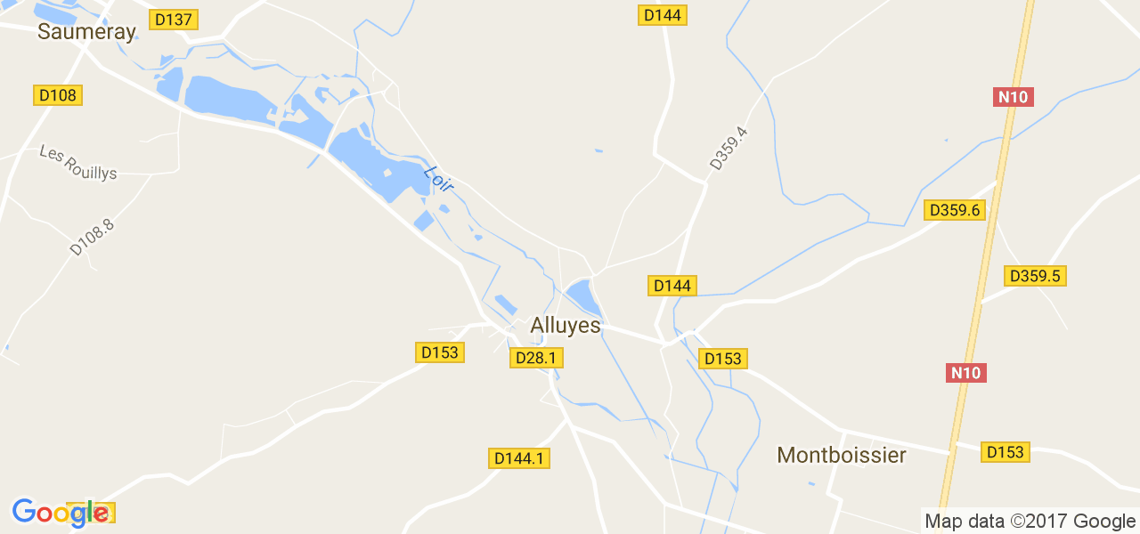 map de la ville de Alluyes