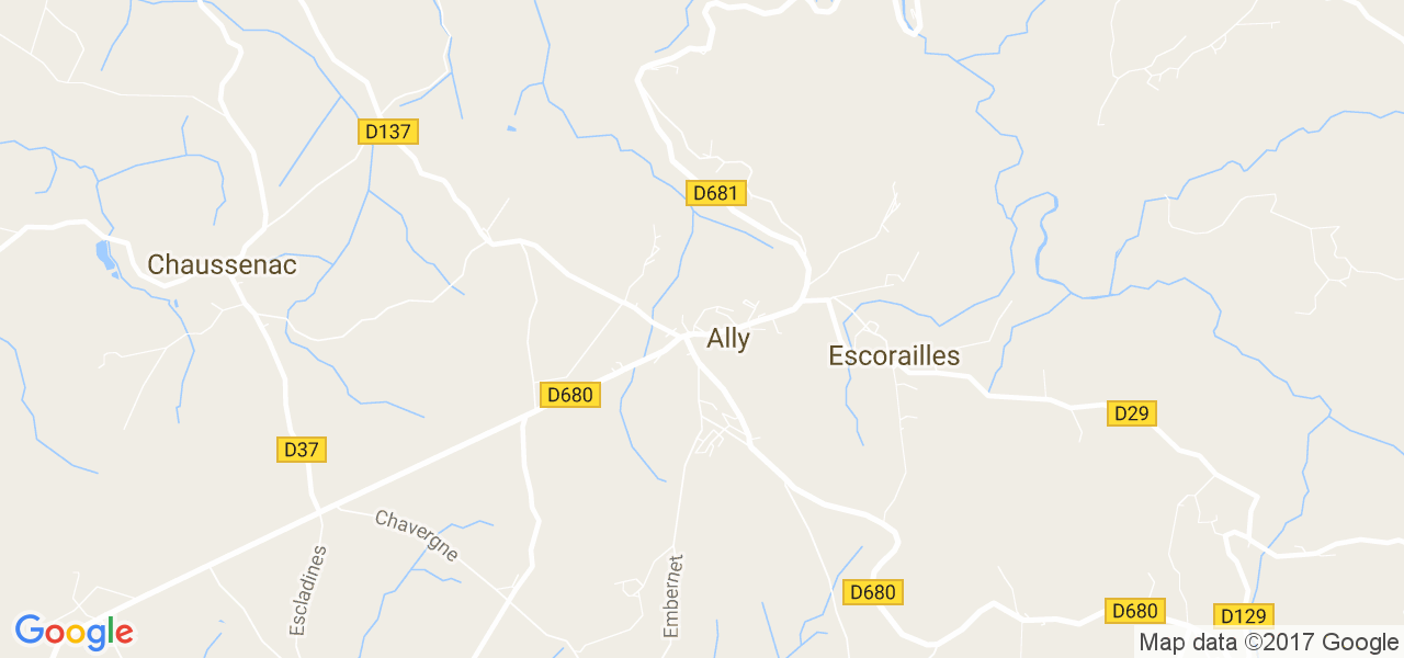 map de la ville de Ally