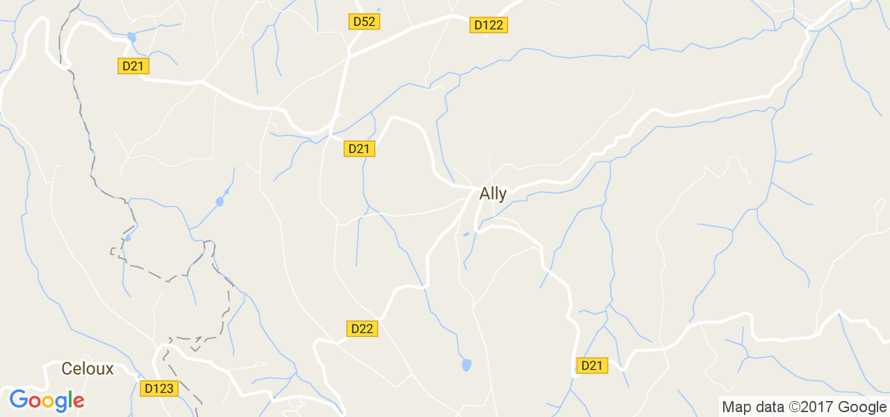 map de la ville de Ally