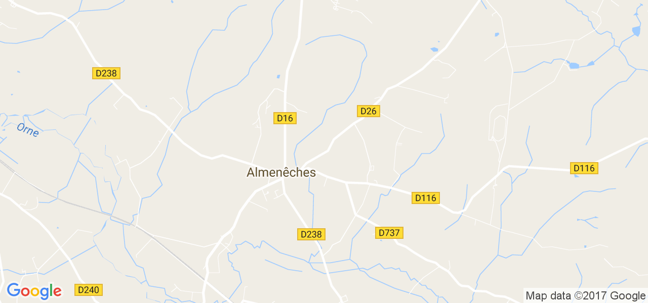 map de la ville de Almenêches