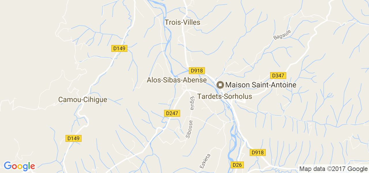 map de la ville de Alos-Sibas-Abense