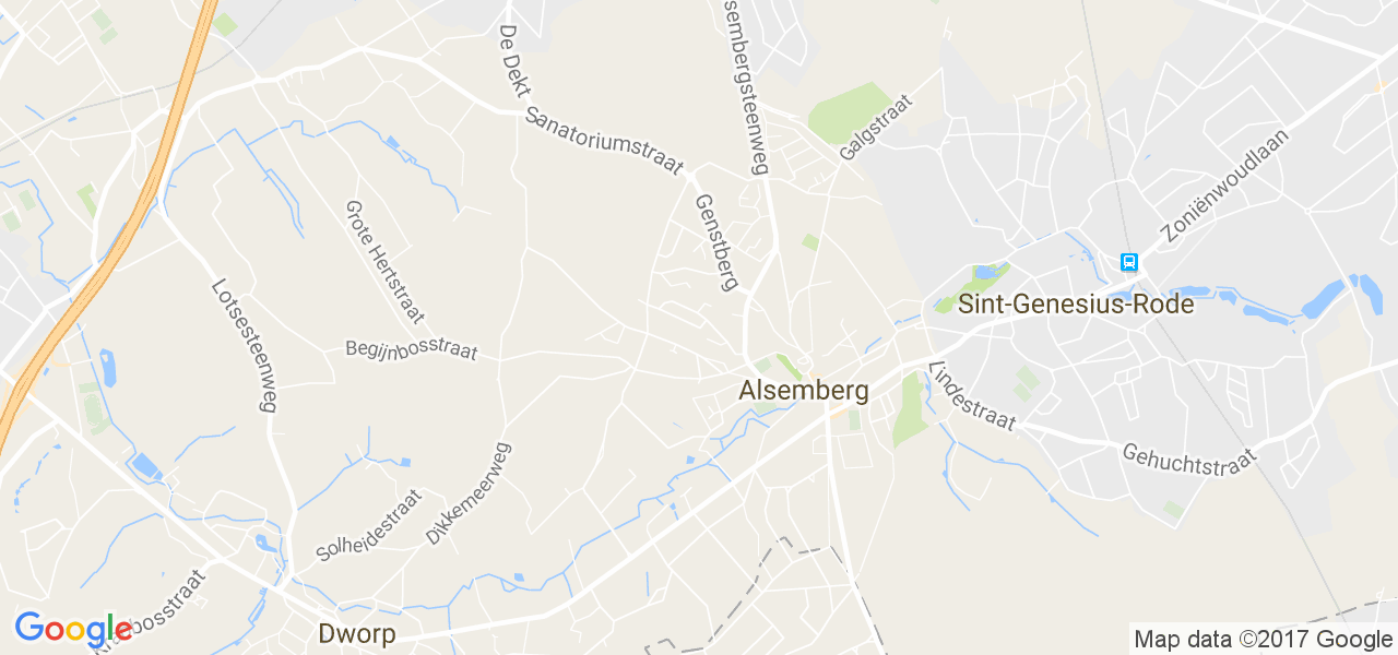 map de la ville de Alsemberg