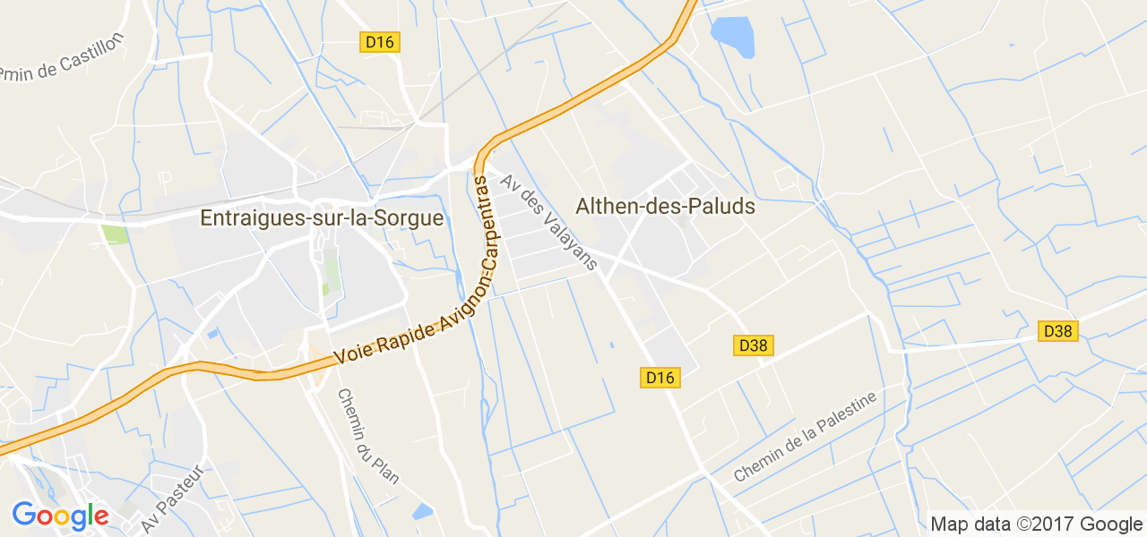 map de la ville de Althen-des-Paluds