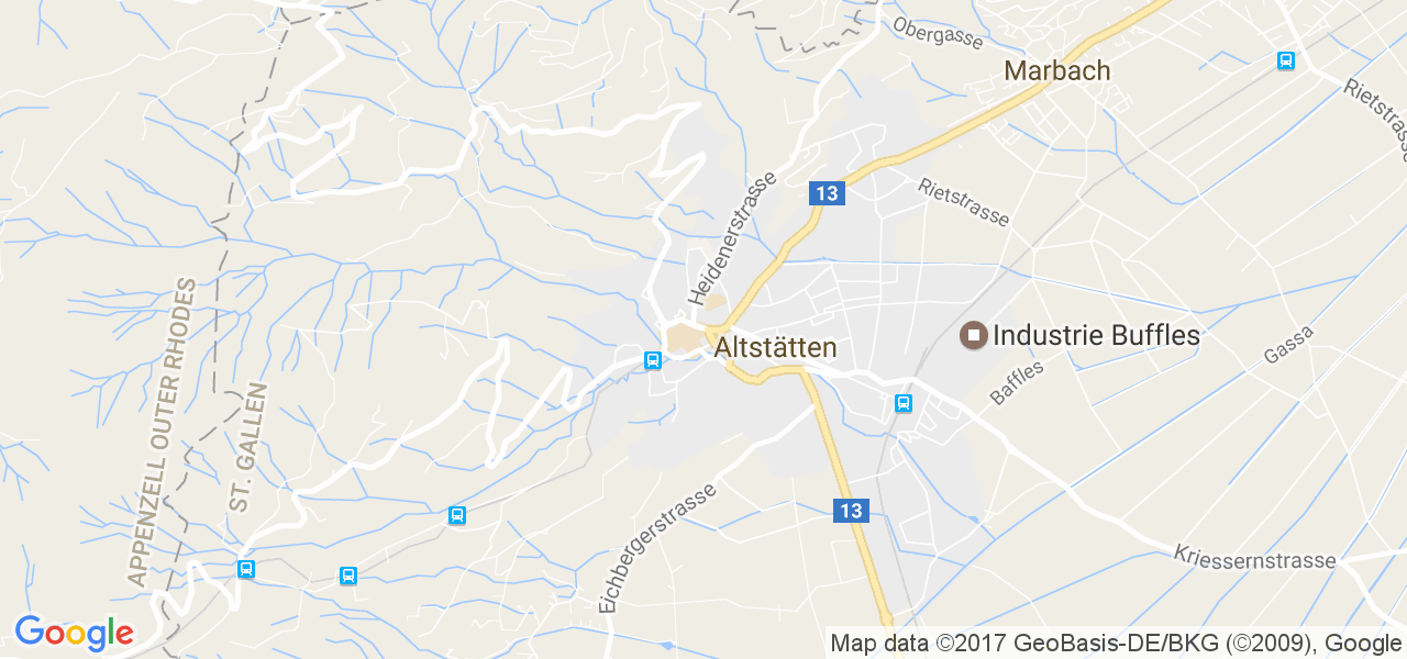 map de la ville de Altstätten