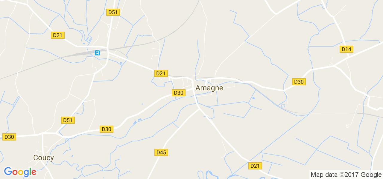 map de la ville de Amagne