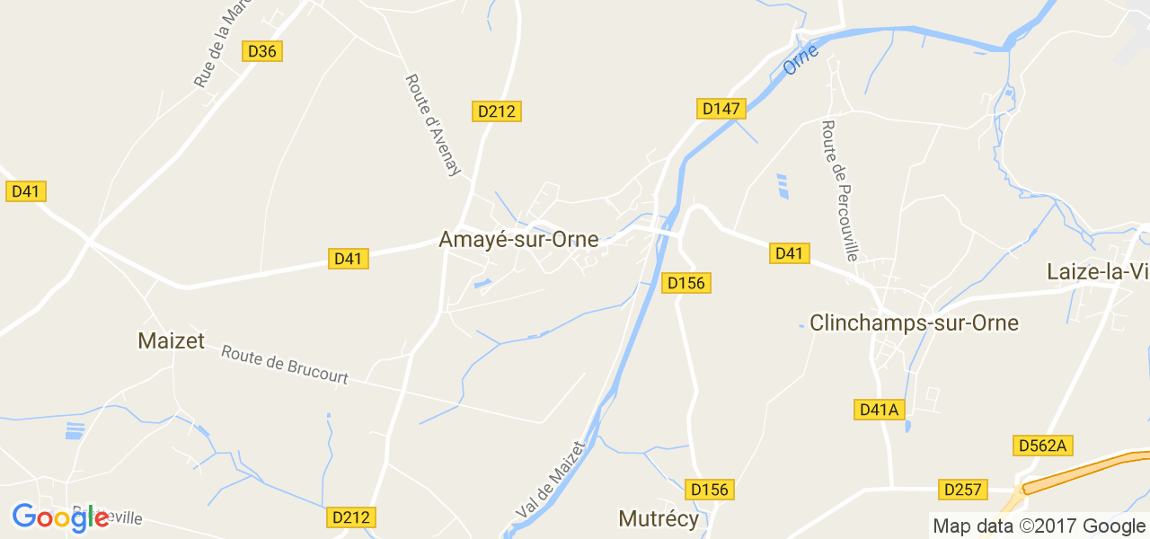 map de la ville de Amayé-sur-Orne