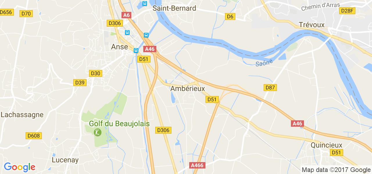 map de la ville de Ambérieux