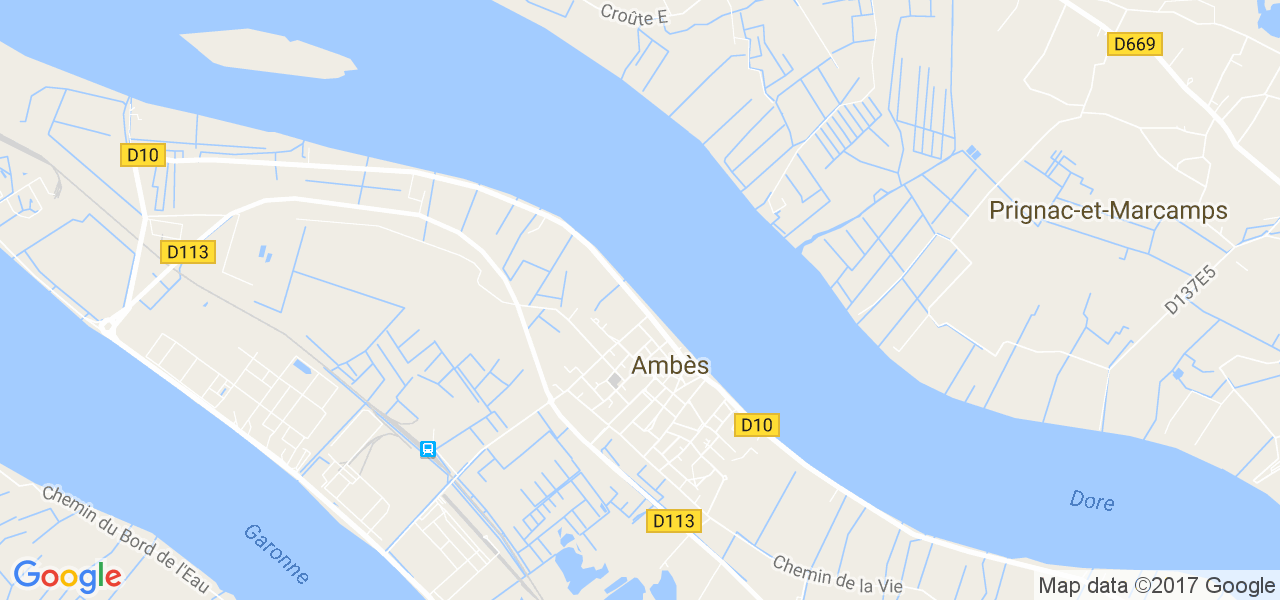 map de la ville de Ambès