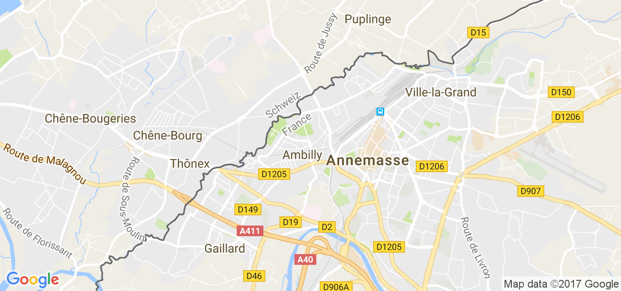 map de la ville de Ambilly