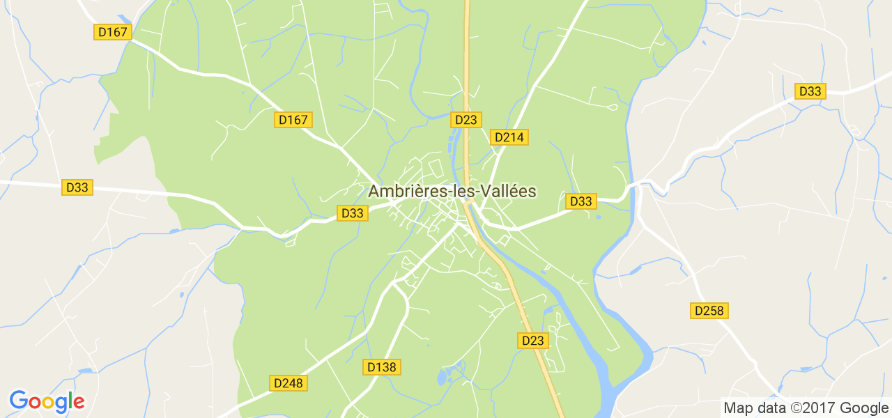 map de la ville de Ambrières-les-Vallées