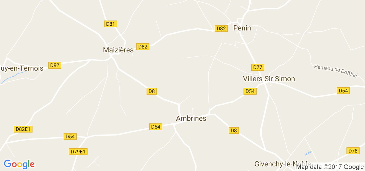 map de la ville de Ambrines