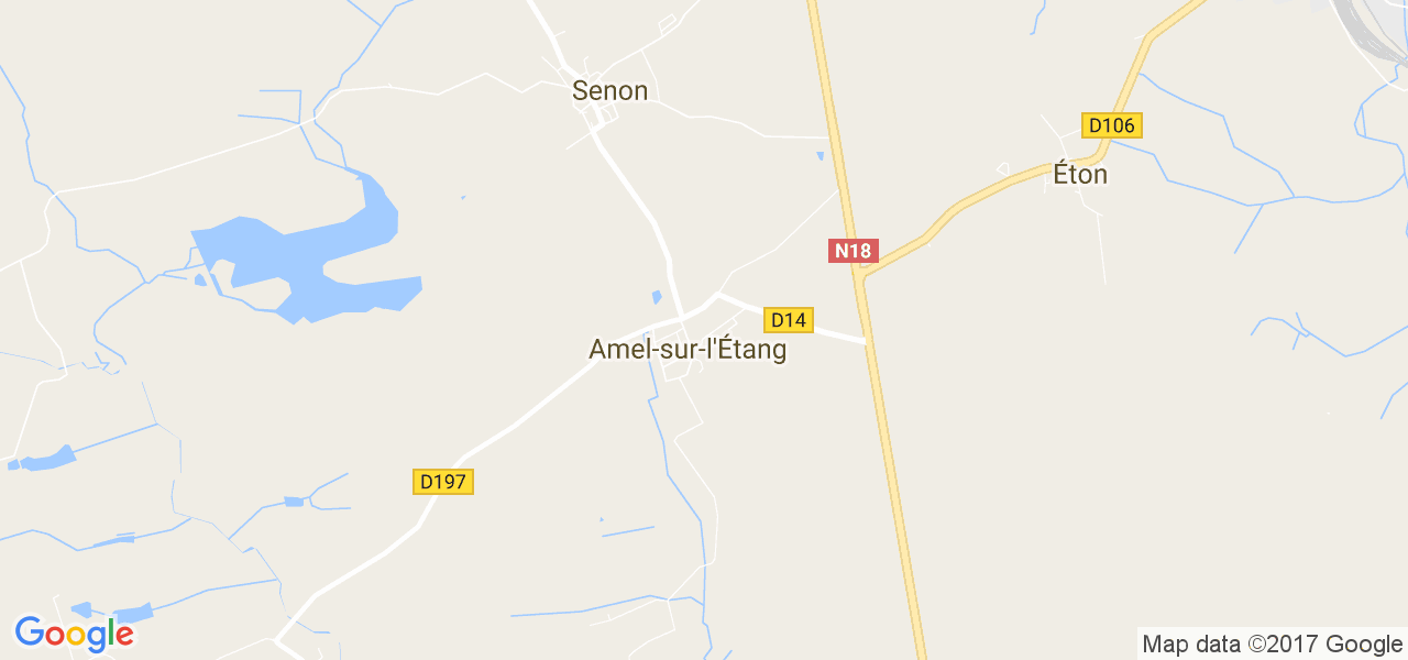 map de la ville de Amel-sur-l'Étang