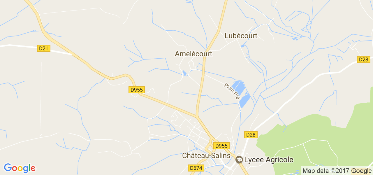 map de la ville de Amelécourt