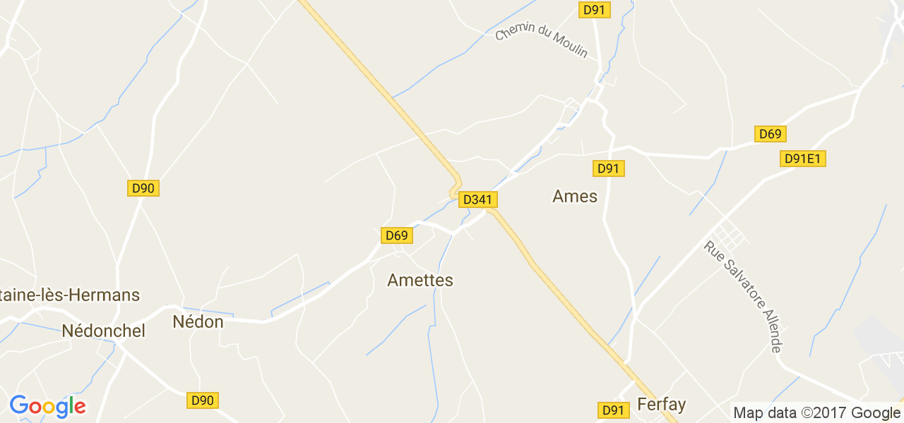 map de la ville de Amettes